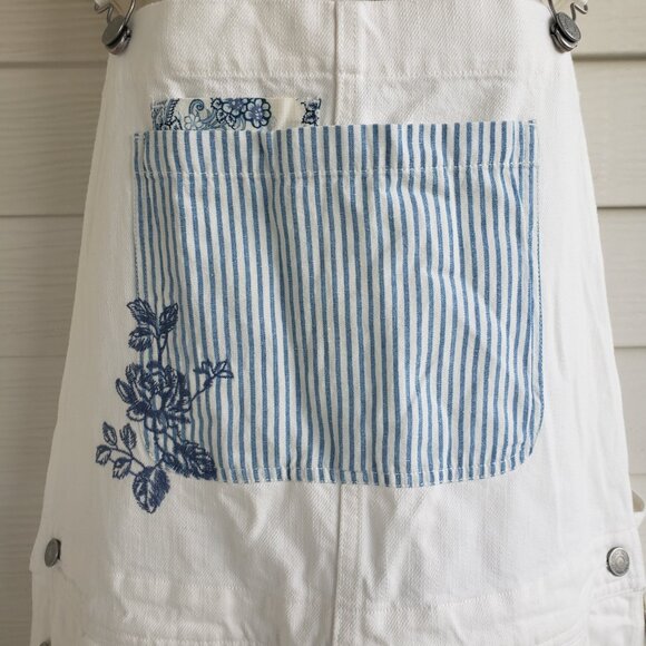NWT Lucky Brand x Laura Ashley white denim limited edition shortalls - Picture 7 of 10